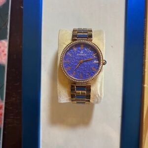 Empress Catherine Blue Hammered Designed Dial Rose Gold-tone